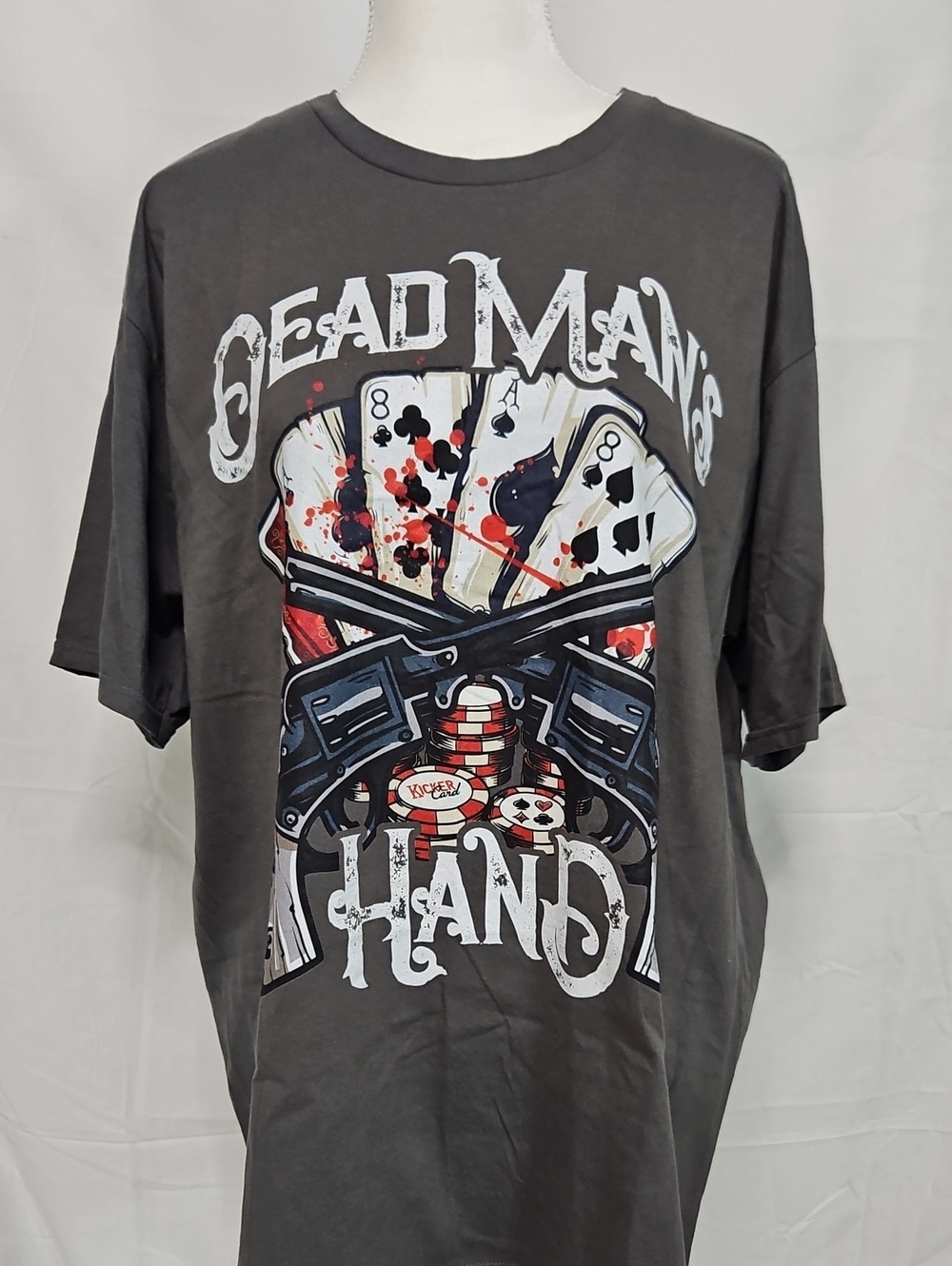 Charcoal Gray Dead Man's Hand Graphic Tee